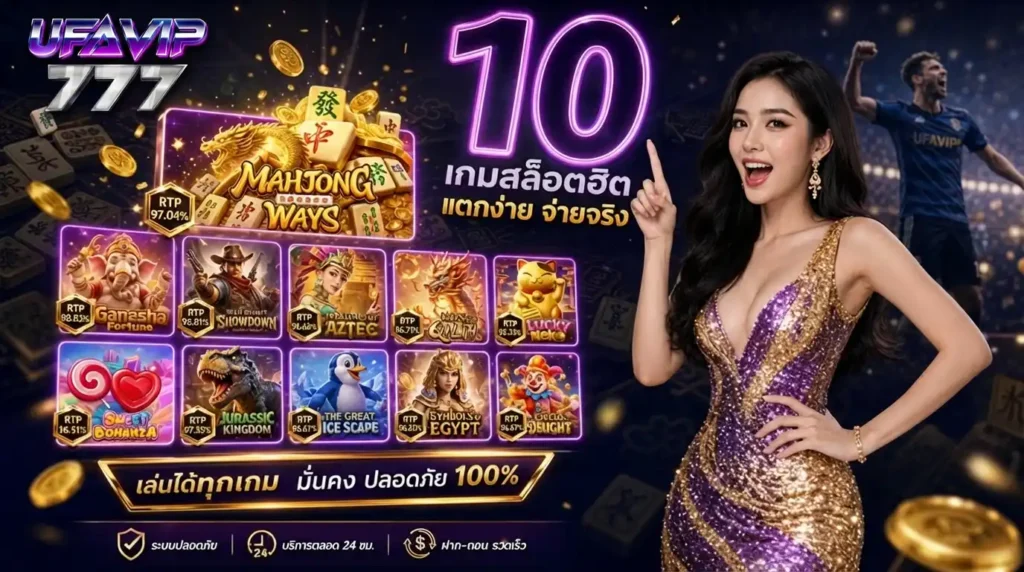 10 เกมสล็อต UFAVIP777 ที่คนเปิดซ้ำมากที่สุด พร้อมค่า RTP จริง