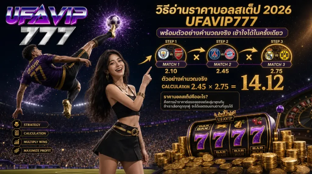 วิธีอ่านราคาบอลสเต็ป 2026 UFAVIP777 พร้อมตัวอย่างคำนวณจริง เข้าใจได้ในครั้งเดียว