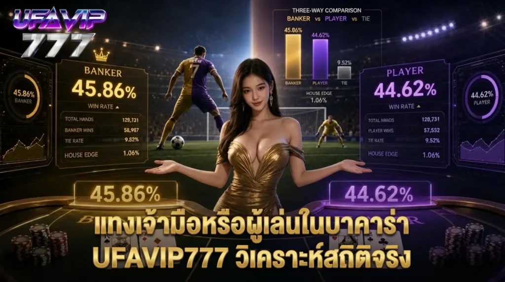แทงเจ้ามือหรือผู้เล่นในบาคาร่า UFAVIP777 วิเคราะห์สถิติจริง